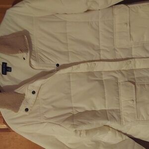 Womens Lands End jacket,  faux fur collar